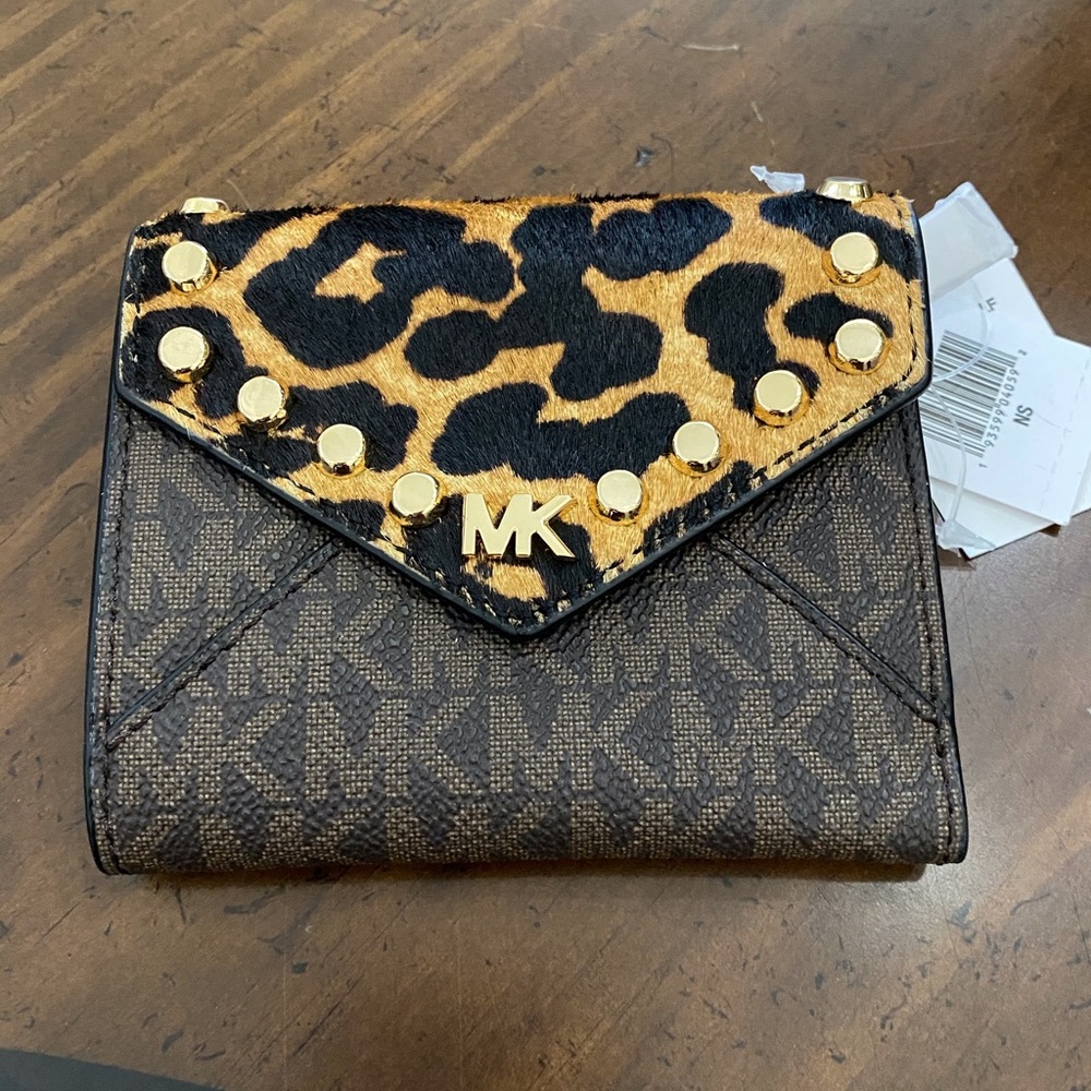 NEW MICHAEL KORS MOTT BROWN MULTI MD SLIM ENV TRIFOLD 20 pieces